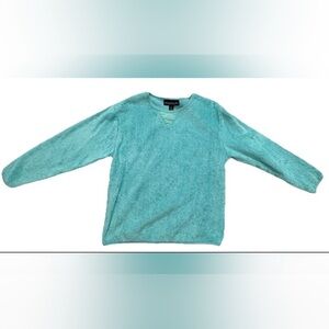 Monterey Bay Aqua Crew Neck Sweater Turkish fabric petite extra small like new